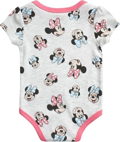 Disney Baby Girls Minnie Mouse & Winnie the Pooh 6 Pack Short Sleeve Bodysuits (Newborn, 0-9 Months) in Saudi Arabia