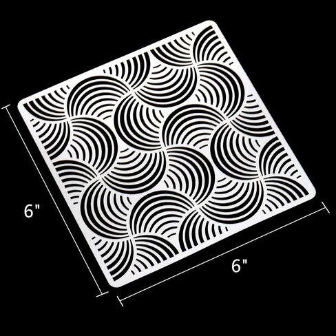 Dicunoy 48 PCS Stencils for Painting on Wood, 6" Geometric Patterns Stencils for Painting on Canvas, Wall, Furniture, Layering Stencils for Crafts, DIY, Art in Saudi Arabia