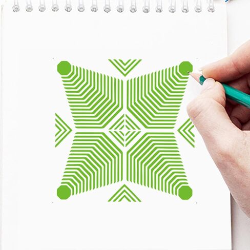 Dicunoy 48 PCS Stencils for Painting on Wood, 6" Geometric Patterns Stencils for Painting on Canvas, Wall, Furniture, Layering Stencils for Crafts, DIY, Art in Saudi Arabia