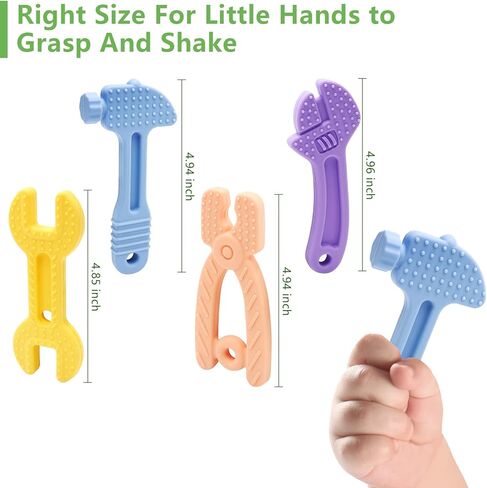 حلقات تسنين من السيليكون للأطفال، حلقات تسنين بالفريزر للأطفال، ألعاب تسنين من السيليكون للأطفال، ألعاب مضغ للأطفال لتخفيف آلام التسنين، ألعاب حسية للأطفال، ألعاب تسنين مجمدة للأطفال - 4 عبوات in Kuwait