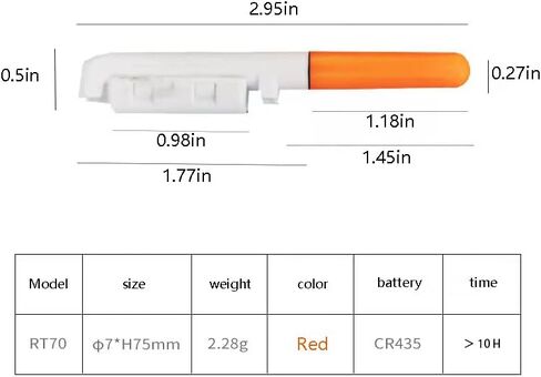 عصي الصيد المتوهجة LED من MEEYO مع بطارية CR425 قابلة لإعادة الشحن وشاحن بطارية، مؤشر لدغة الصيد الليلي، تنبيه ضد الماء، تنبيه العض لنصائح القضيب in Kuwait