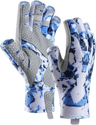 Fishing Gloves UPF50+ Sun Gloves, UV Protection Fingerless Gloves Men Women for Fishing, Kayaking, Rowing, Paddling, Canoeing, Hunting in Saudi Arabia