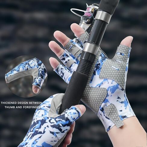 Fishing Gloves UPF50+ Sun Gloves, UV Protection Fingerless Gloves Men Women for Fishing, Kayaking, Rowing, Paddling, Canoeing, Hunting in Saudi Arabia