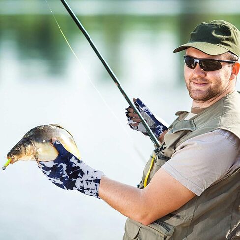 Fishing Gloves UPF50+ Sun Gloves, UV Protection Fingerless Gloves Men Women for Fishing, Kayaking, Rowing, Paddling, Canoeing, Hunting in Saudi Arabia