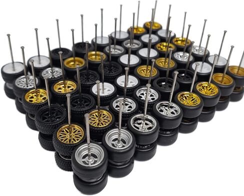 Mixed/Random Real Riders Wheels Rims Tires Set for 10 Cars for Hot Wheels/Macthbox 1/64 Scale in Saudi Arabia