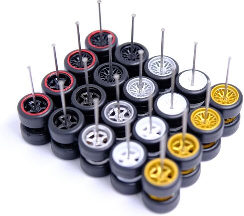 Mixed/Random Real Riders Wheels Rims Tires Set for 10 Cars for Hot Wheels/Macthbox 1/64 Scale in Saudi Arabia