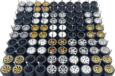 Mixed/Random Real Riders Wheels Rims Tires Set for 10 Cars for Hot Wheels/Macthbox 1/64 Scale in Saudi Arabia