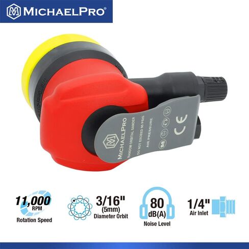MichaelPro MPA01040 ماكينة سنفرة مدارية عشوائية | 3 بوصة | ماكينة صنفرة النخيل الهوائية للخشب والمركبات والمعادن مقاس 5 مم in Saudi Arabia