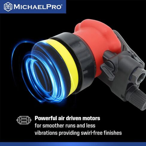 MichaelPro MPA01040 ماكينة سنفرة مدارية عشوائية | 3 بوصة | ماكينة صنفرة النخيل الهوائية للخشب والمركبات والمعادن مقاس 5 مم in Saudi Arabia