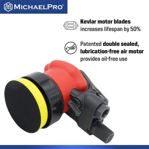 MichaelPro MPA01040 ماكينة سنفرة مدارية عشوائية | 3 بوصة | ماكينة صنفرة النخيل الهوائية للخشب والمركبات والمعادن مقاس 5 مم in Saudi Arabia