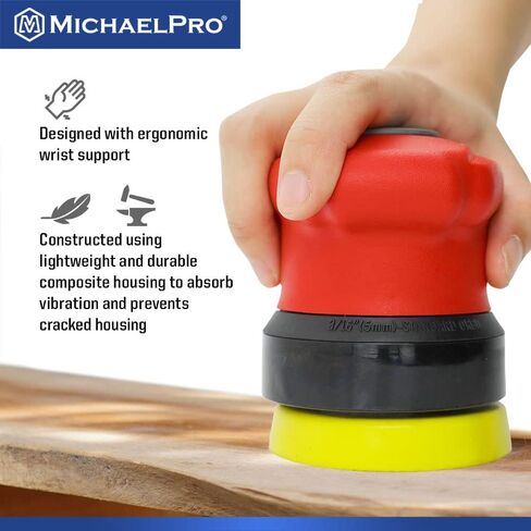 MichaelPro MPA01040 ماكينة سنفرة مدارية عشوائية | 3 بوصة | ماكينة صنفرة النخيل الهوائية للخشب والمركبات والمعادن مقاس 5 مم in Saudi Arabia