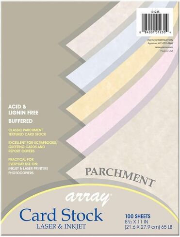 Pacon 101315 Array Card Stock, 65 lb., Letter, Assorted Pastel Colors, 100 Sheets/Pack in Kuwait