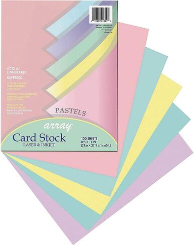 Pacon 101315 Array Card Stock, 65 lb., Letter, Assorted Pastel Colors, 100 Sheets/Pack in Kuwait