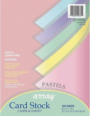 Pacon 101315 Array Card Stock, 65 lb., Letter, Assorted Pastel Colors, 100 Sheets/Pack in Kuwait