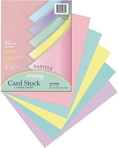 Pacon 101315 Array Card Stock, 65 lb., Letter, Assorted Pastel Colors, 100 Sheets/Pack in Kuwait