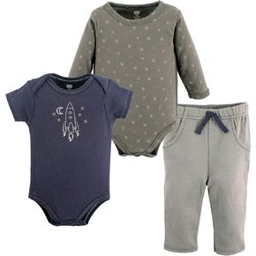 Hudson Baby Unisex Baby Cotton Bodysuit and Pant Set, Little Love Flowers Long Sleeve, 6-9 Months