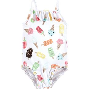 Hudson Baby Baby Girl's Toddler Swimsuit, Ice Cream Popsicle, 9-12 Months
