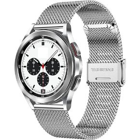 Bands for Galaxy Watch 6 Classic 47mm 43mm/Galaxy Watch 6 44mm 40mm Bands, 20mm Mesh Stainless Steel Bands for Galaxy Watch 5 40mm 44mm/Galaxy Watch 5 Pro 45mm Bands Men Women