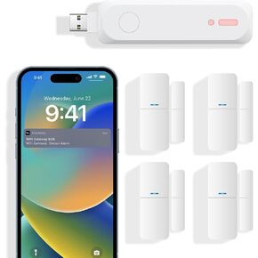 GRSICO Home Alarm System(3rd Gen), 5-Piece kit Door/Window Sensors WiFi Alarm System with Gateway, Smart Wireless Home Alarm Security System DIY, No Contract, App Alert for House Apartment Office
