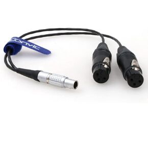 Eonvic Shogun Monitor Recorder Atomos Breakout Audio Cable Right Angle 10 Pin Male to 2x3 pin XLR Female for Saramonic SR-AX107 Audio Adapter