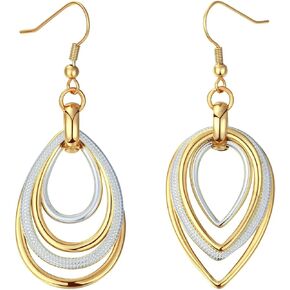 Kemstone Rose Gold Multilayer Dangling Earring Chandelier Dangle Earrings for Woman