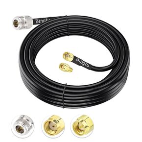 BINGFU N Female to RP-SMA Male Pure Copper Low Loss Coaxial Cable 20ft Compatible with 4G WiFi Cellular LTE Amplifier Extender Transceivers Phone Signal Booster Lora Surge Arrester Cables