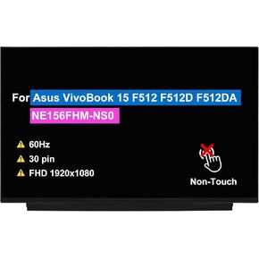 15.6" Screen Replacement for Samsung GWNC31514-BK LP156WF9-SPK1 N156HCA-EAB NV156FHM-N48 LM156LFAL01 NE156FHM-NS0 LM156LF5L04 LM156LFBL02 FHD 1080P 30 pin Non-Touch LCD Display Panel