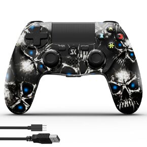 ISHAKO Controller for PS4, Wireless Controller for Sony PlayStation 4/Slim/Pro, Remote Control with Double Vibration, 6-axis Motion Sensor, Speaker, 3.5mm Audio Jack, TouchPad, and 800mAh Battery