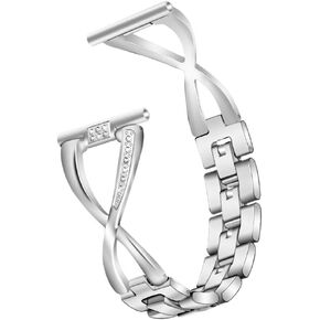 Bands Compatible with Amazfit GTS 4/GTS 2 Mini/GTS 4 Mini/GTS 2/Bip U/Bip 3 Bands Bling Bracelet Metal Watch Band intended for Amazfit Bip 3 Pro
