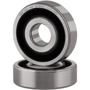 XiKe 4 Pcs 6201-2RS Double Rubber Seal Bearings 12x32x10mm, Deep Groove Ball Bearings.