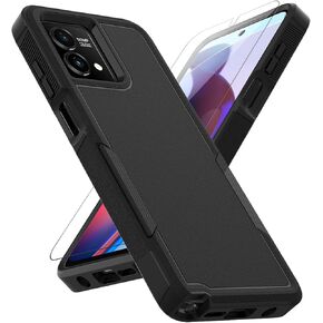 MDCN for Google Pixel 8A Case: Dual Layer Protective Heavy Duty Cell Phone Cover Shockproof Rugged with Screen Protector - Military Protection Bumper Tough - Google Pixel 8A 2024, Black