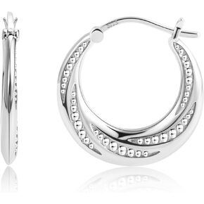 Sterling Silver Hoop Earrings for Women Silver Oval Hoop Earrings Hypoallergenic U Shaped Hoops Earring for Jewelry Gifts