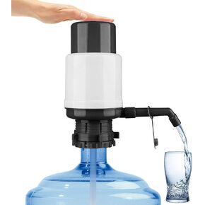 Water Bottles Pump Blue Manual Hand Pressure Drinking Fountain Pressure Press Pump with an Extra Short Tube and Cap Fits Most 5 Gallon Water Dispenser