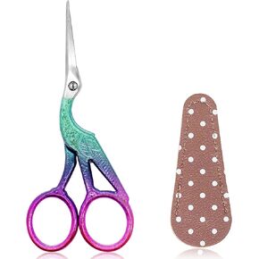 BIHRTC Scissors 3.6Inch Embroidery Scissors Knitting Scissor Small Crafting Shears with Leather Case Little Scissors Stainless Steel Scissors for Sewing Needlework Threading Craft Artwork DIY Tools