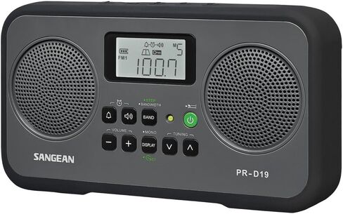 Sangean PR-D19BK FM Stereo/AM Digital Tuning Portable Radio with Protective Bumper (Gray/Black) in Kuwait