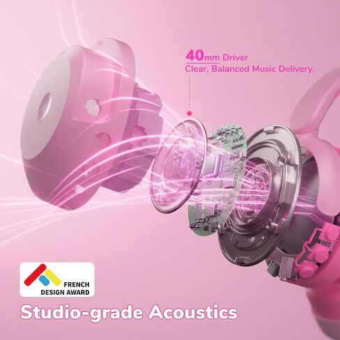 iClever BTH20 Active Noise Cancelling Headphones for Kids, 60H Play Time, 80dBA Safe Volume, Comfortable Fit, Bluetooth5.4, Award-Winning Over Ear Kids Headphones Wireless AUX Cord for Airplane Travel in Saudi Arabia