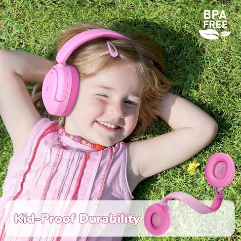 iClever BTH20 Active Noise Cancelling Headphones for Kids, 60H Play Time, 80dBA Safe Volume, Comfortable Fit, Bluetooth5.4, Award-Winning Over Ear Kids Headphones Wireless AUX Cord for Airplane Travel in Saudi Arabia