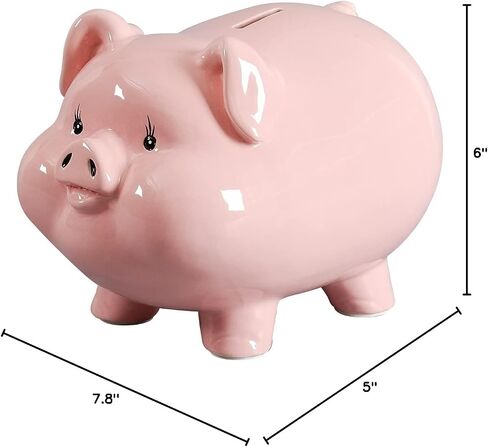 PIG WORLD Piggy Bank للبالغين، الأولاد Piggy Bank Girls، بنك التزامن، السيراميك، المال الآمن لتوفير النقود، Alcancias De Dinero para Adultos Niños، بنك توفير المال للأطفال، وعاء عداد العملات المعدنية، وعاء المال in Kuwait