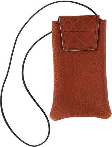 Boston Leather Textured Bison Leather Eyeglass Case with Neck String in Saudi Arabia