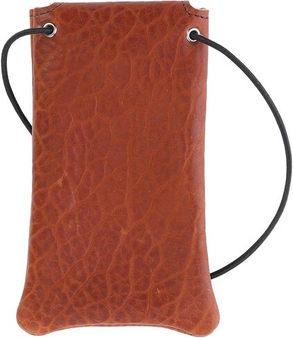 Boston Leather Textured Bison Leather Eyeglass Case with Neck String in Saudi Arabia