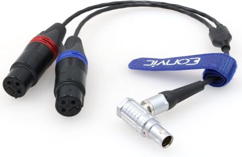Eonvic Shogun Monitor Recorder Atomos Breakout Audio Cable Right Angle 10 Pin Male to 2x3 pin XLR Female for Saramonic SR-AX107 Audio Adapter in Saudi Arabia