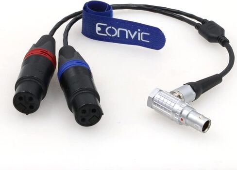 Eonvic Shogun Monitor Recorder Atomos Breakout Audio Cable Right Angle 10 Pin Male to 2x3 pin XLR Female for Saramonic SR-AX107 Audio Adapter in Saudi Arabia