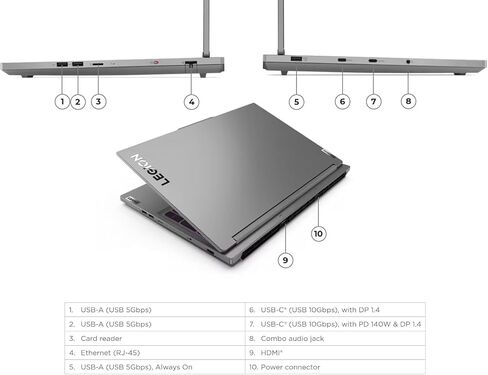 Lenovo 2024 Legion Gaming Laptop - 16" WQXGA (2560 x 1600) Display- 14th Gen Intel Core i9-14900HX - GeForce RTX 4060 - Wi-Fi 6E- RGB Backlit Keyboard -Win 11 PRO W/Mouse Pad (32G RAM, 1TB PCIe SSD) in Saudi Arabia