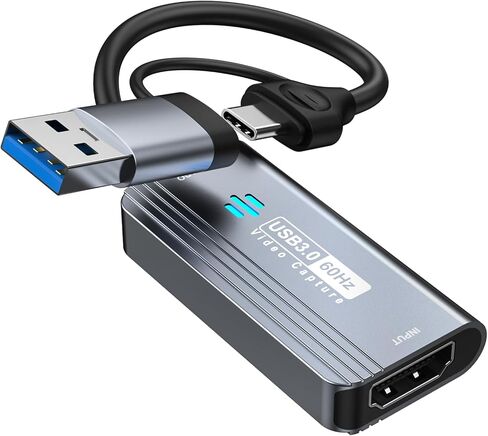 Papeaso Video Capture Card, 4K Input HDMI to USB-C 3.0, 2K 30FPS Capture | 1080P 60FPS Capture Card for Streaming, Compatible with iPad Mac OS Windows, OBS, Quest 3, PS5/4, Switch 2/1, Xbox, Camera in Kuwait