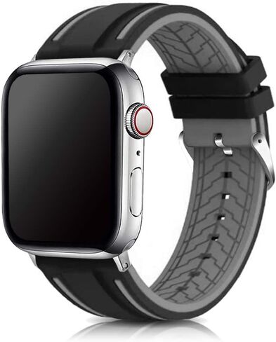 متوافق مع أحزمة ساعات Apple مقاس 41 مم/40 مم/38 مم 49 مم/45 مم/44 مم/42 مم من السيليكون، حزام ساعة رياضي مطاطي بديل لسلسلة iWatch 9/8/7/6/5/4/3 Ultra/SE ذو لونين للرجال والنساء in Saudi Arabia