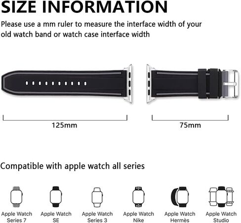 متوافق مع أحزمة ساعات Apple مقاس 41 مم/40 مم/38 مم 49 مم/45 مم/44 مم/42 مم من السيليكون، حزام ساعة رياضي مطاطي بديل لسلسلة iWatch 9/8/7/6/5/4/3 Ultra/SE ذو لونين للرجال والنساء in Saudi Arabia