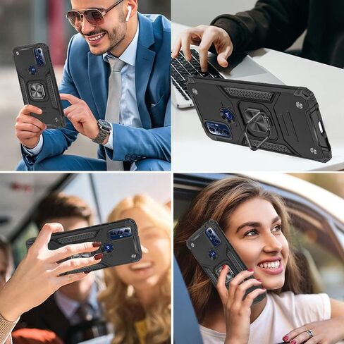 حافظة Moto G Play 2023، حافظة Motorola G Play 2023 مع واقي شاشة عالي الدقة، مسند قابل للدوران بدرجة عسكرية 360 درجة (شديد التحمل) حافظات واقية مضادة للصدمات لهاتف Moto G Play 2023 (أخضر) in Kuwait