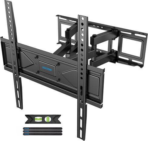 UL Listed TV Wall Mount with LED Lights, Full Motion TV Mount for Most 32 42 50 55 65 70 inch TVs, Adjustable TV Brackets with Swivel & Tilt, Extension, Dual Articulating TV Mount in Saudi Arabia