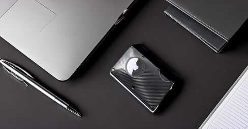 اسجينو اكس محفظة ايرتاج للرجال، محفظة رفيعة بتصميم بسيط مع حامل ايرتاج من الالياف الكربونية بخاصية حجب تحديد الهوية بموجات الراديو وحامل بطاقات الائتمان ومشبك للنقود، لون اسود، تصميم بسيط, أسود, مُبسط in Kuwait