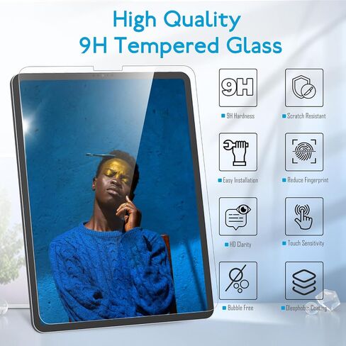 MOBDIK Tempered Glass Screen Protector Compatible with iPad Air 13 inch 2024 [Ultra Clear] [Anti-Scratch] [Case Friendly] [EZ Kit] - 1 Pack in Kuwait